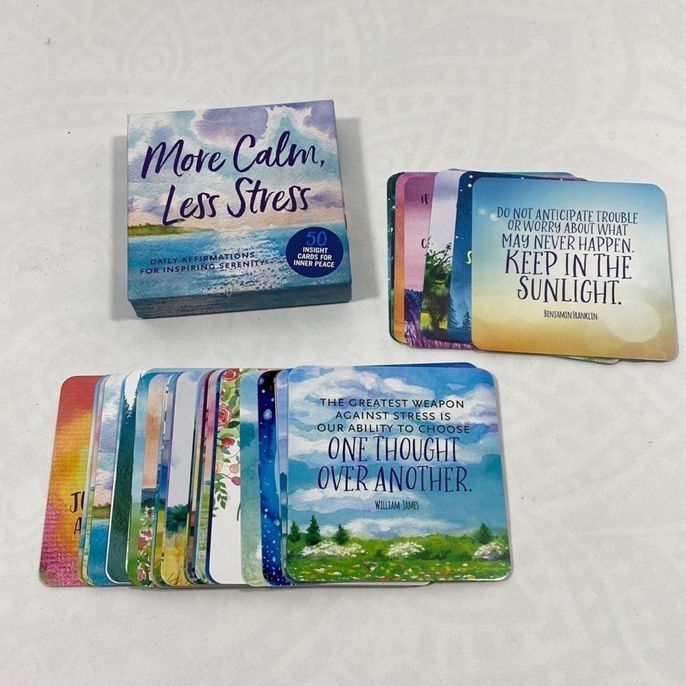NWOT More calm, less stress, daily affirmation cards​​​​​​​​​​​
